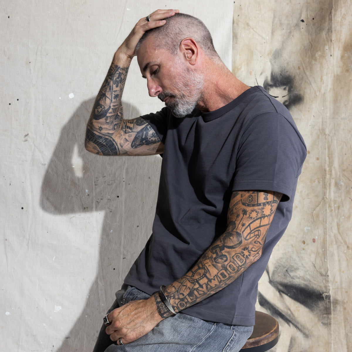 Heavy Cotton Heritage Tee - Washed Black